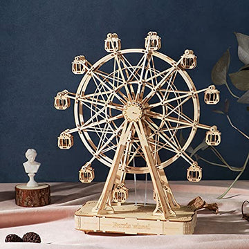 Rolife 3D Wooden Puzzle For Adults,Mechanical Diy Crafts Kits For Kids,Ferris Wheels Music Model Kits To Build,Brain Teaser Puzzles For Boys And Girls
