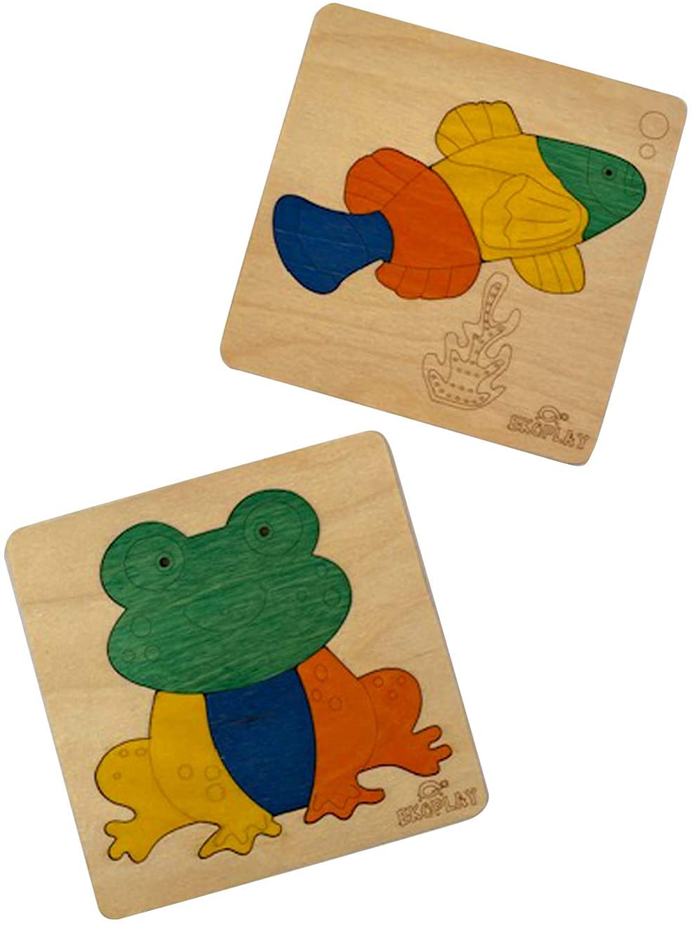 EKOPLAY Wooden Puzzles for Kids, 2 Jigsaw Puzzles for PreSchool Learning Educational Toys Gifts for Boys Girls. Animal Puzzle S