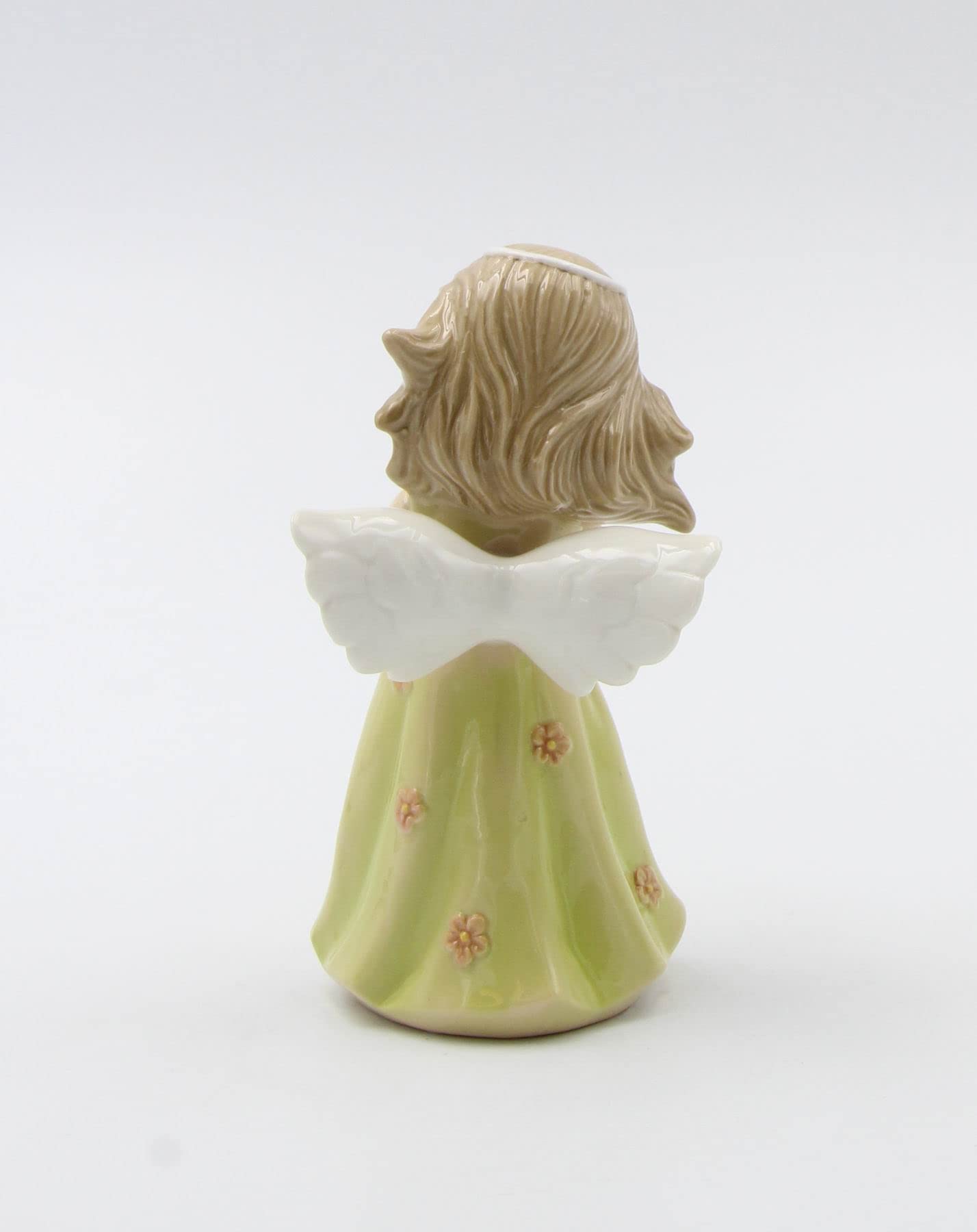 Cosmos Gifts 20943 Angel Girl With Green Dress Porcelain Figurine 3'' H