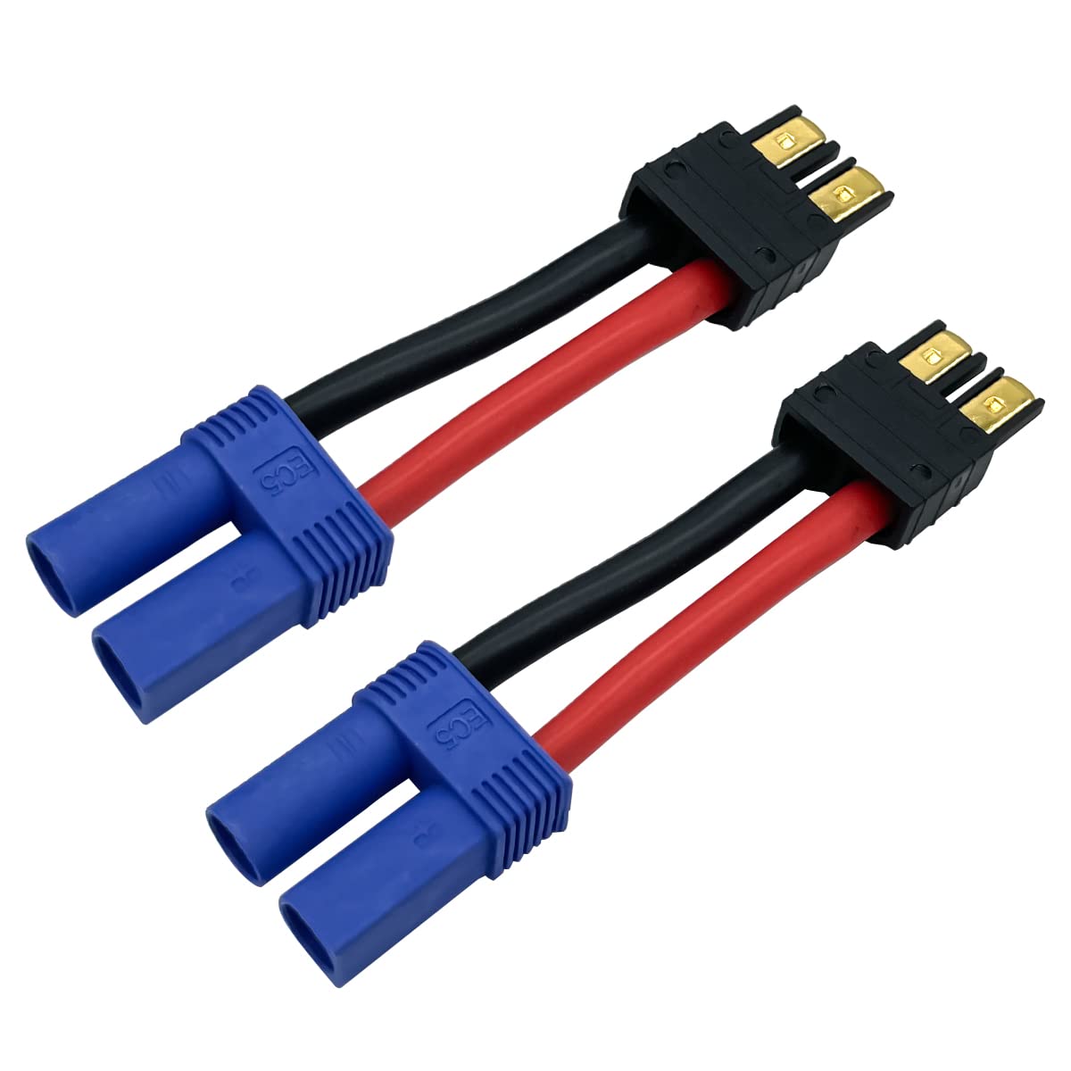 2 Pairs RC LiPo Battery Connector Adapter Compatible with Lipo Battery Plug to EC5 Male Female on ESC Charge