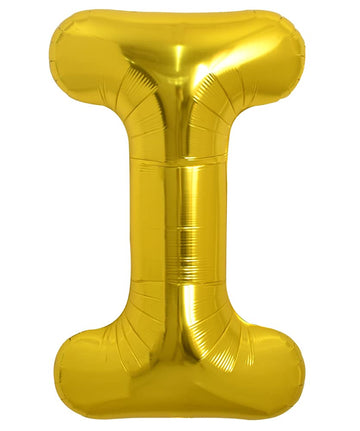 Toniful 40 Inch Large Gold Letter I Balloons Helium Balloons,Foil Mylar Big Balloons For Birthday Party Anniversary Supplies Dec