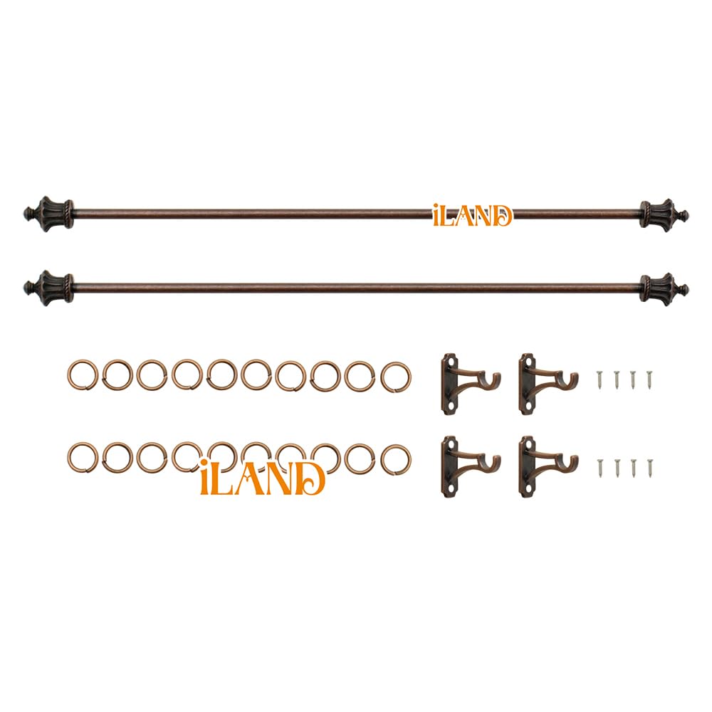 iLAND Miniature Dollhouse Accessories on 1/12 Scale  Dollhouse Decor of Mini Curtain Rods  with Antique Crown Finial (enhanced Bronze)