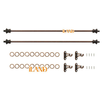 iLAND Miniature Dollhouse Accessories on 1/12 Scale  Dollhouse Decor of Mini Curtain Rods  with Antique Crown Finial (enhanced Bronze)