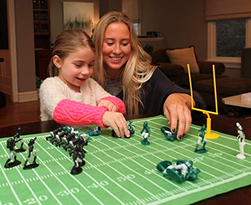 Kaskey Kids Football Guys - Green/Black Inspires Kids Imaginations With Endless Hours Of Creative, Open-Ended Play - Includes 2 Teams & Accessories - 28 Pieces In Every Set!