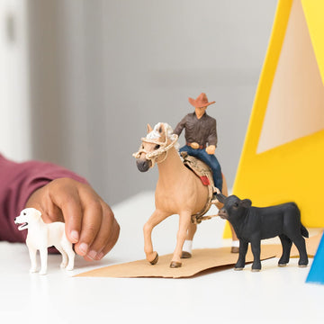 Schleich Farm World 42578 Rodeo Calf Adventure Playset - Cowboy Rodeo Rider Figurine With Horse, Cow, And Dog, Realistic Western Rodeo Animal Figures And Accessories, Farm Playset For Boys And Girls