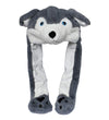 Joyhy Kids Adults Plush Hat Ear Moving Ear Flap Hat With Paw Tiger