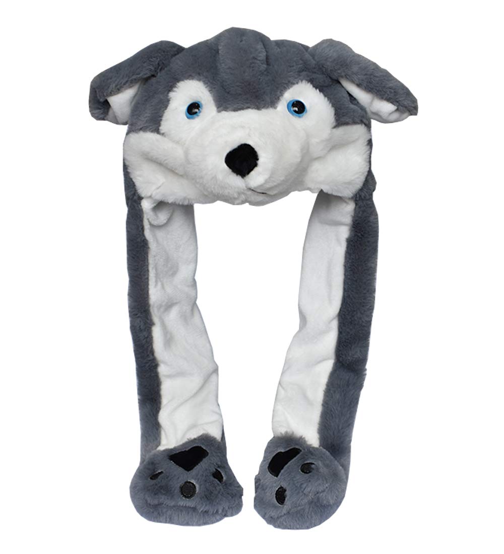 Joyhy Kids Adults Plush Hat Ear Moving Ear Flap Hat With Paw Tiger