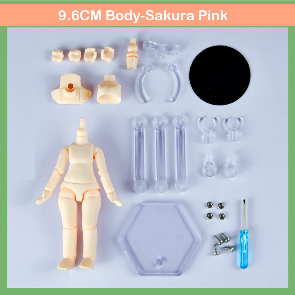 Xidondon 1/12 Scale Bjd Doll Body 9.6Cm/11Cm Ymy2 Body Action Figures Replacement Body Doll Accessories (Sakura Pink,9.6Cm)