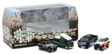 Motor World Diorama Rocky Mountain Trail Climb 4Pcs Set 1/64 Diecast Model Cars By Greenlight