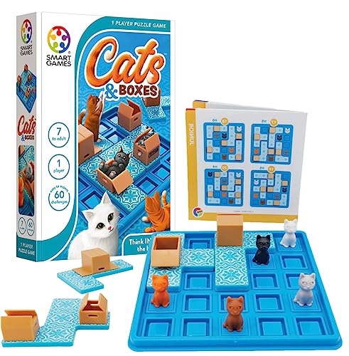 Smartgames Sg450 Cats & Boxes, Puzzle Game With 60 Challenges, 7+ Years