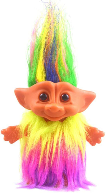 Lucky Troll Dolls,Vintage Troll Dolls Chromatic Adorable For Collections, School Project, Arts And Crafts, Party Favors - 7.5' Tall Dress(Include The Length Of Hair)