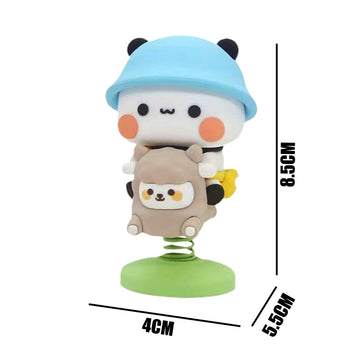 Yokushi 2 Pcs Bubu And Dudu Bears Car Dashboard Decorations, Cute Cartoon Statue Bears Panda Figurine Office Desk Decor For Deco
