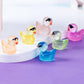 Chakanlx 110Pcs Luminous Sunglasses Mini Resin Duck 11 Colors Little Small Ducks Glow In The Dark Duck Figures For Dollhouse Aqu