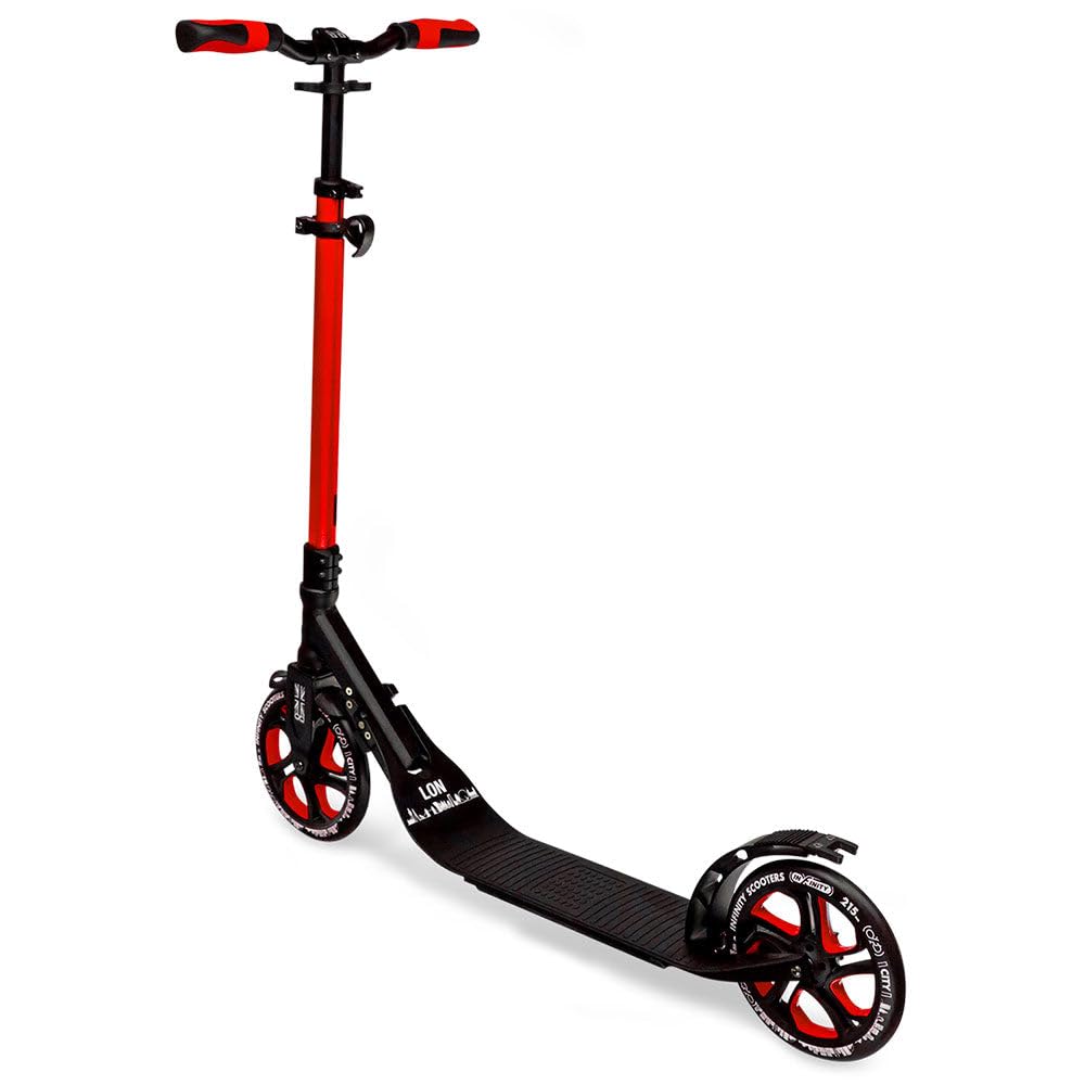 Crazy Skates Foldable Kick Scooter - Kick Scooters For Adults, Teens And Kids With Carrying Strap - Fast Folding, Adjustable Handlebars And Lightweight - London Scooter (Lon) - Red