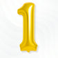 Flyloons 1 number Gold Foil Balloons 16 inch Size For Boys Girls Birthday Decoration Items 1st Year Balloons Set First