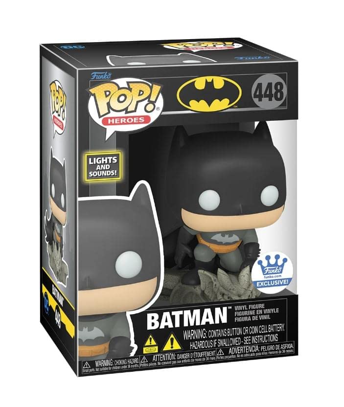 Funko POP Batman Lights & Sound 448 Exclusive Vinyl Figure with Protector - Black
