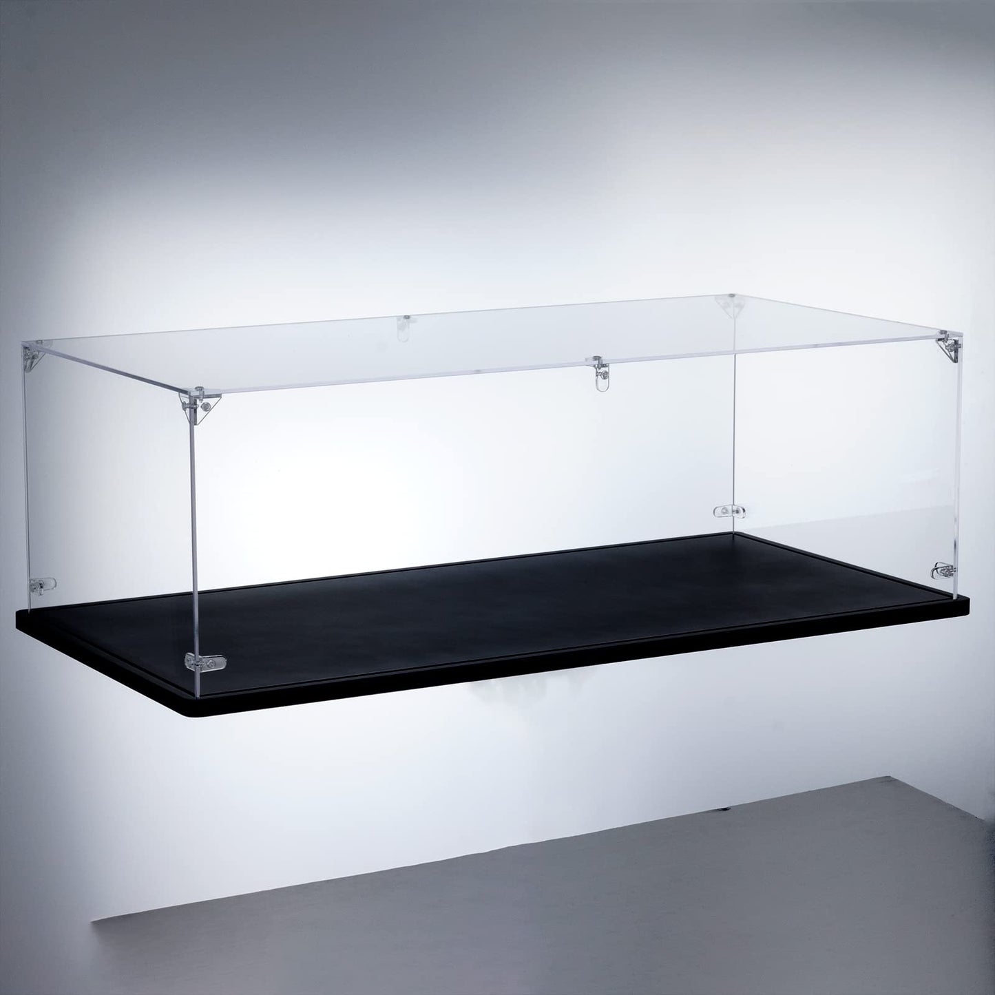 Gemutlich Acrylic Display Case For Lego Model Cars - Interior 24 X12 X 8 Inches, 3Mm Thick, Solid Wooden Base Fit For 42143 4211