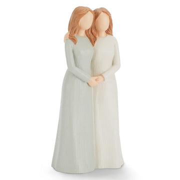 Hensonever Sister Figurines, Love My Sisters Friends Forever, 2 Women 6.2    Sculpted Hand-Painted Figures Gifts For Christmas B