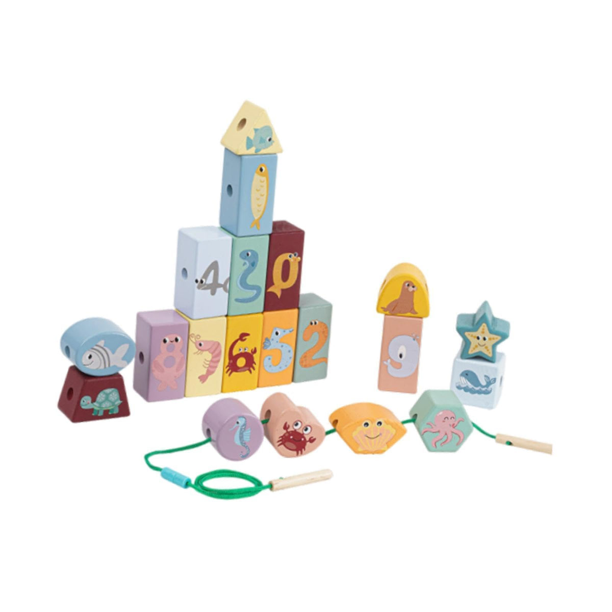 Styleheaven Wooden Lacing Beads Creative Fine Motor Skills Toys For Boys Girls Kids Gift