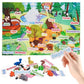 SHUWND Mini 3D Printed Zoo Animals Felt Story Board Set, 25Pcs, 4"x7.5"x2", Interactive Preschool Learning Toy, Colorful Felt