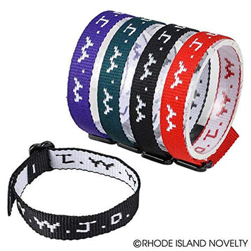 Rhode Island Novelty W.W.J.D. Webbing Bracelets, One Dozen Per Order