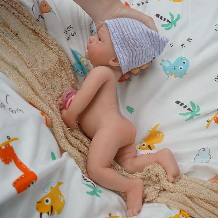 Mire & Mire Reborn Baby Dolls 12'''' Boy Micro Preemie Full Body Silicone Baby Doll Realistic Open Eyes Baby Doll (Blue), Pink