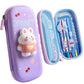 Pruuxa 3D Rabbit Pencil Box with Cute Rabbit Squishy for Boys for Girls and Kids for School 3D Embossed Pencil Zipper Pouch Stor