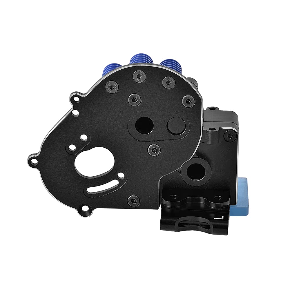Globact Aluminum Transmission Case Gearbox With Aluminum Motor Plate And Arm Mounts Upgrade Parts For Traxxas Slash 2Wd Rustler
