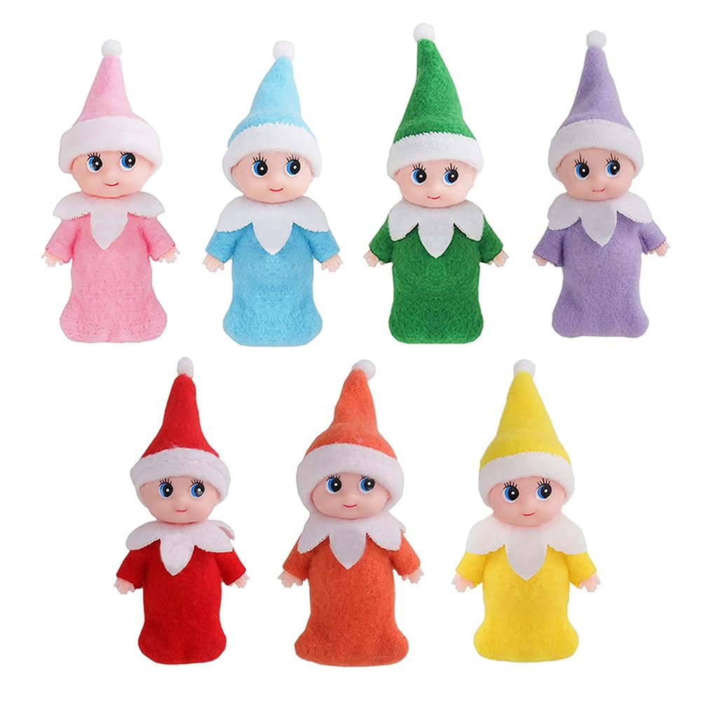 Jhbemaxs Kawaii Mini Baby Elf Dolls Sleeping Bag Tiny Plush Toys Shelf Decoration For Kids Adults (Red)
