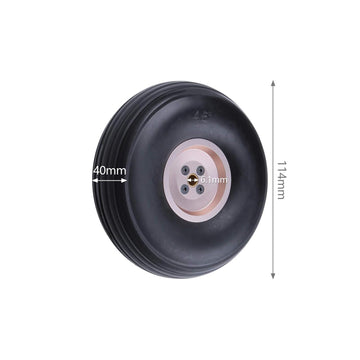 Hobbypark 1 Piece Rubber Tire & Wheel For Rc Airplane Replacement Parts (4.5''/114Mm)