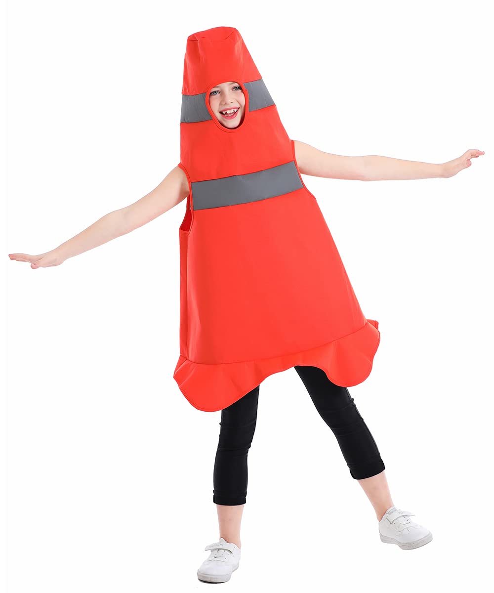 Seasons Child Construction Cone Costume Orange, Halloween Costume For 4-6 Years Kids