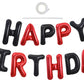 Toniful Happy Birthday Balloons Banner With Ribbon Straw, 16 Inch Mylar Letters Birthday Sign Banner Balloon Bunting Reusable Fo