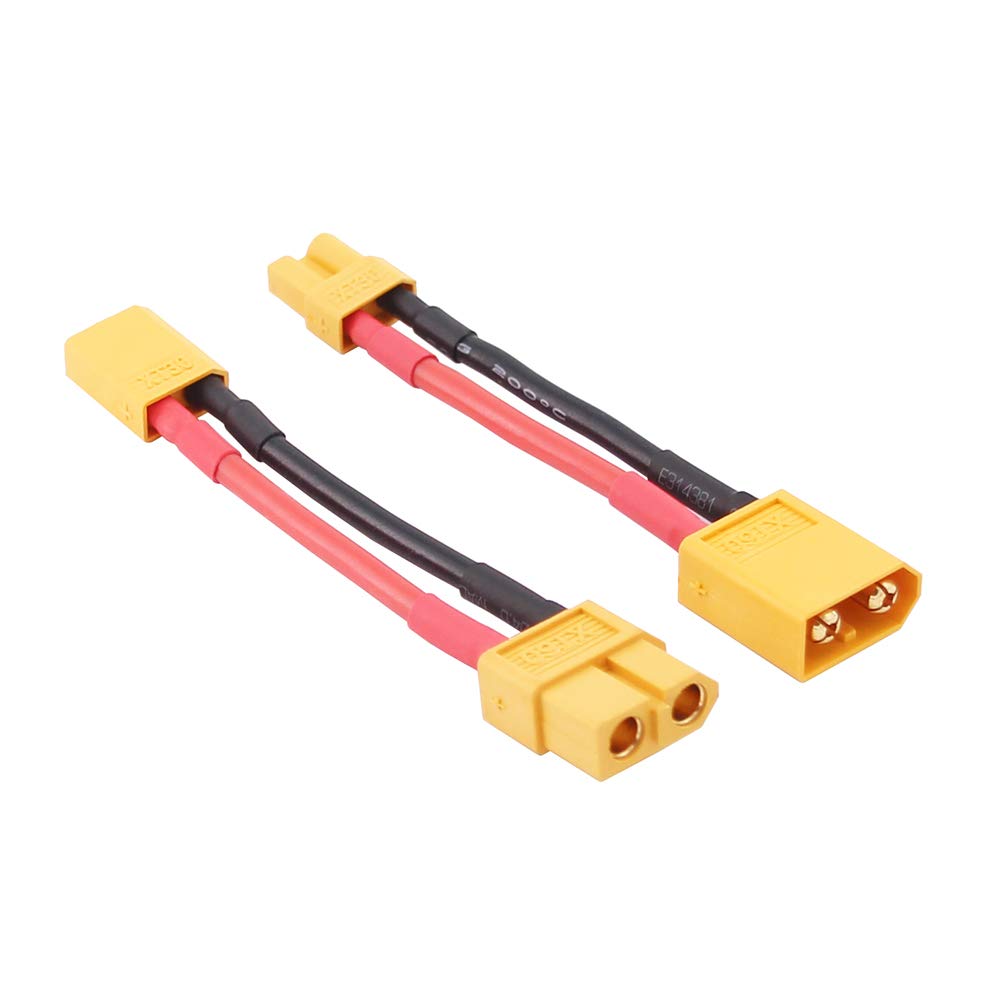 OliRC 4pcs XT30 XT-30 to XT60 XT-60 Male Female RC Connector Adapter with 16awg 5cm(C84-4)