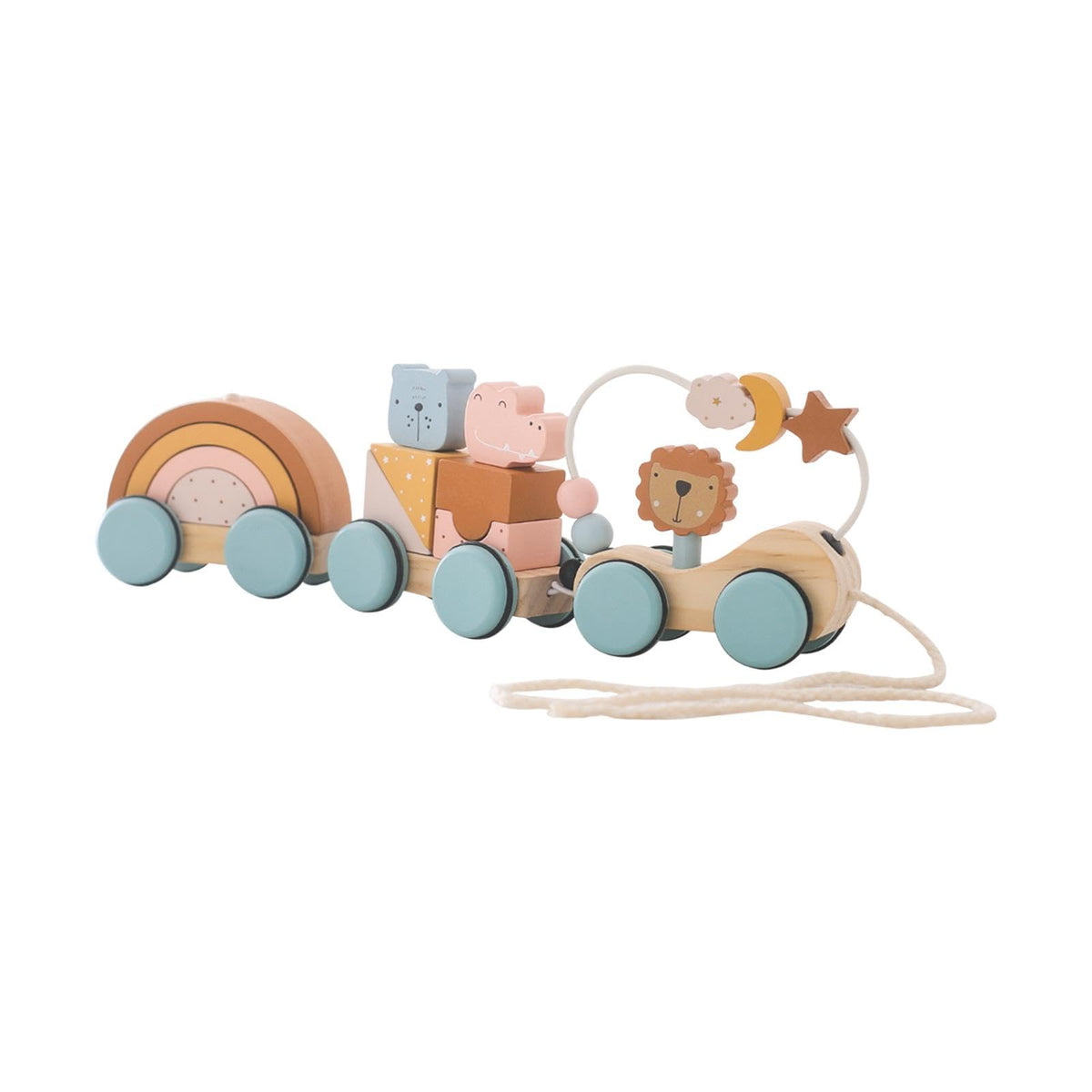Atorse Baby Pull Along Toy Montessori Toy For 1 2 3 4 Years Old Boys Girls Children Building Block Train
