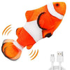 QIAONIUNIU Electric Moving Fish Plush Toy - 5 Inch, Multicolored, Cotton, Clown Model