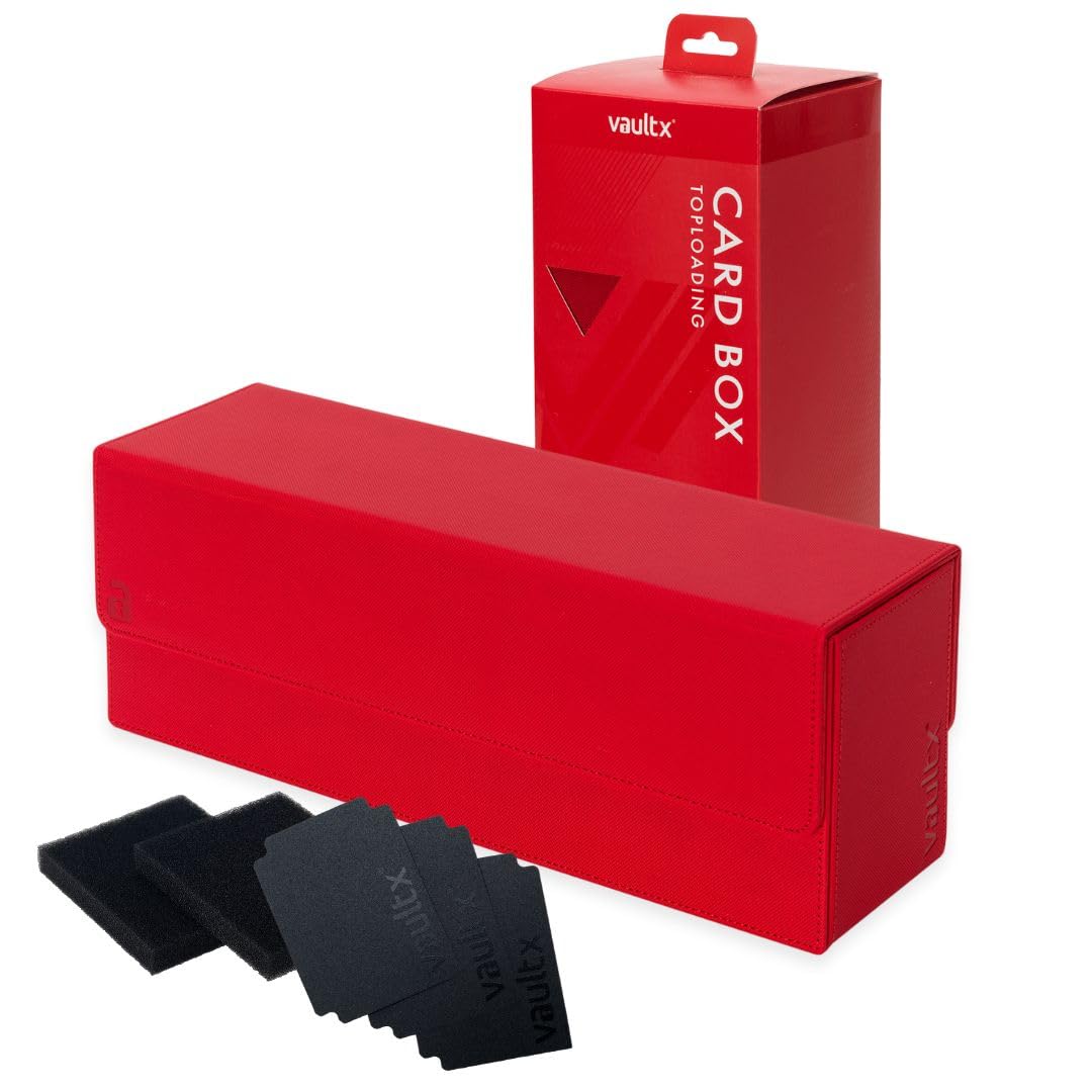 Vault X Exo-Tec Card Box 450+ Storage With Detachable Magnetic Lid, Dividers & Foam Fillers To Organize Deck Boxes, Toploaders, Tcg/Ccg & Sports Cards (Teal)