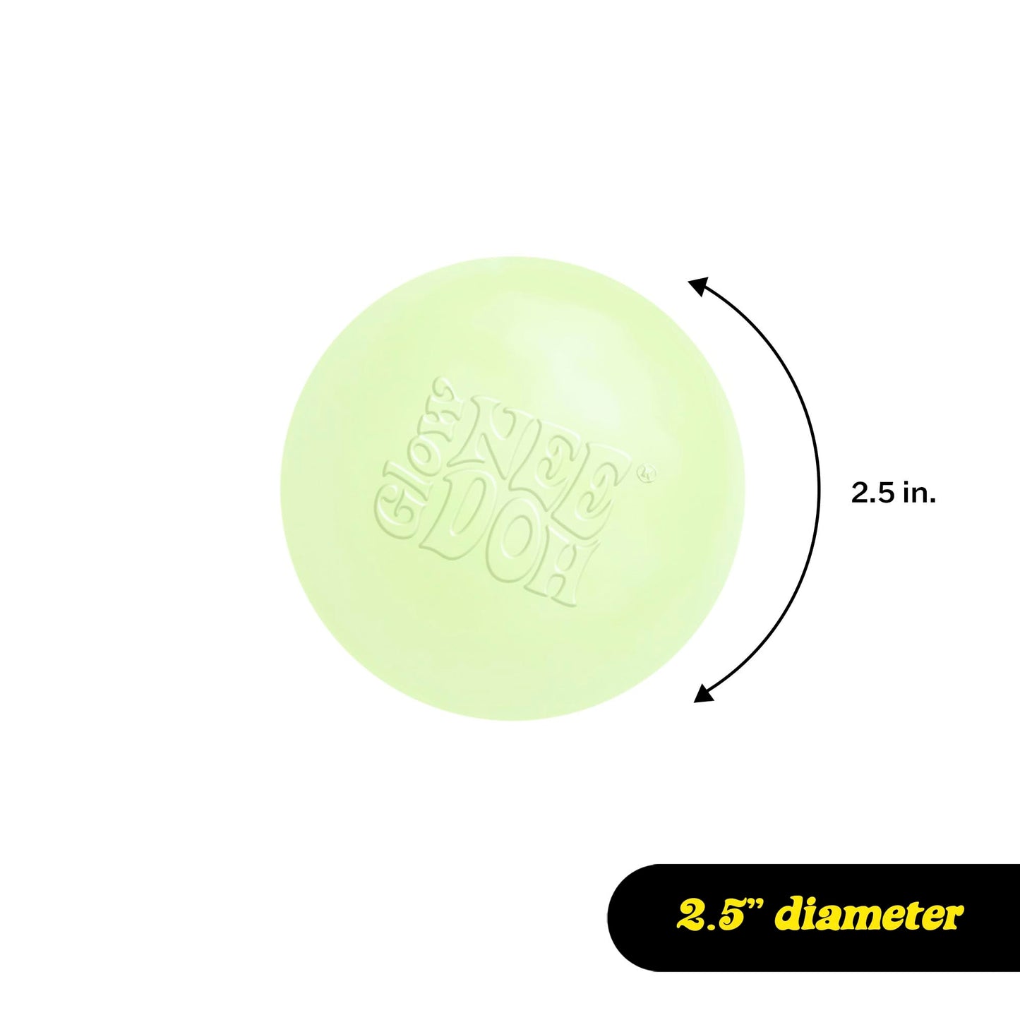 Schylling NeeDoh Glow in The Dark - Sensory Squeeze Toy - Gratifying Glowing Glob - 2.5 Wide - Glow in The Dark (Pack of 1)