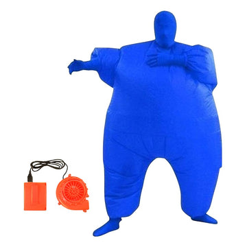 Qshine Inflatable Full Body Jumpsuit Cosplay Costume Halloween Funny Fancy Dress Blow Up Party Toy (Blue)