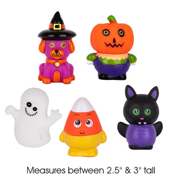 Artcreativity Assorted Halloween Rubber Characters For Kids, Pack Of 10, Variety Of Halloween Figures, Trick Or Treat Supplies, Goodie Bag Fillers, Party Favors, Halloween Themed Bathtub Toys