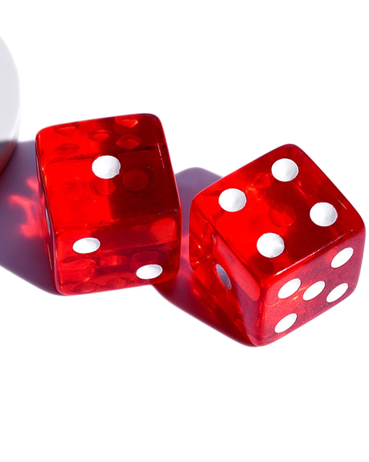 micoshop 10 Pcs 19mm 6 Sided Dice D6 RPg D&D game Transparent Red + Bag Set