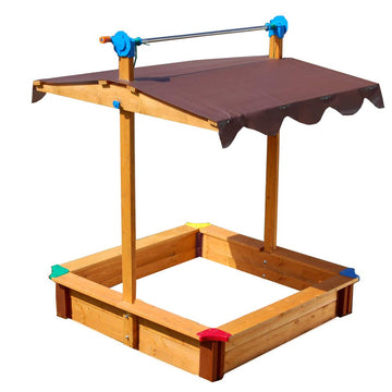 Exaco Felix Adjustable Roof Sandbox, 40 X 51 Inches, Orange-Brown