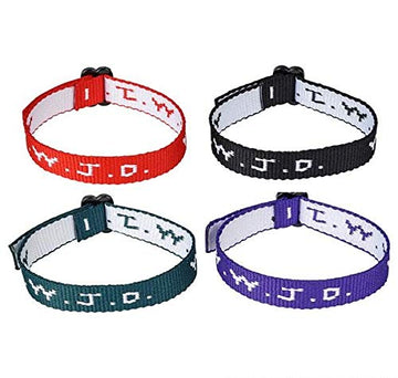 Rhode Island Novelty W.W.J.D. Webbing Bracelet Assortment (12 Pc)