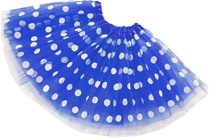 Girls Polka Dot Tutu Skirt, Red Black Blue Polka Dot Halloween Tutu Christmas Birthday Party Tulle Costume