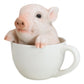 Ebros Gift Adorable Babe Pink Teacup Pig Figurine 5.25' Tall Realistic Animal Collectible Design Decor Statue With Glass Eyes Country Farm Whimsical Pigs