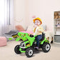 Honey Joy Ride On Excavator, 12V Battery Powered Construction Vehicles For Kids, Front Loader Shovel W/Horn, 2 Speeds, Forward/Backward, Safety Belt, Kids Bulldozer For Boys Girls(Green)