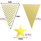 Gold Glitter Graduation Banner We Will Miss You and Triangle Flag Banner Star Swirl Banner for Farewell Party Decorations Suppli