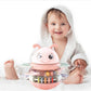 Merishopp Cartoon Tumbler Toys Hand Bell Teether Stacking Early Leaning For Baby Gift Pink| Baby Toy Set | Infant Learning Toy |