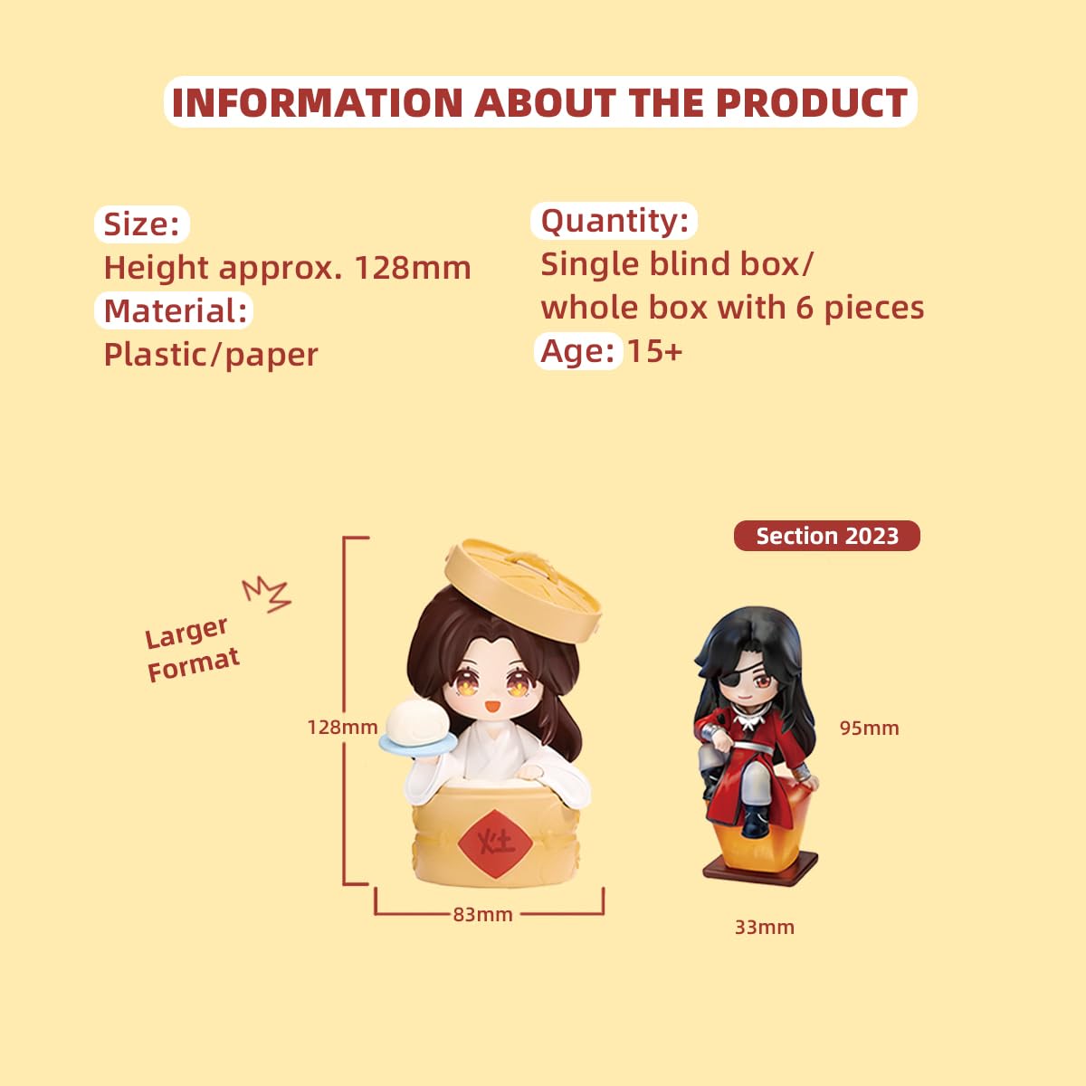 RZAHUAHU Heaven Official Blessing Hua Cheng Xie Lian Chibi Figure Holiday Edition Blind Box Anime Gift (One Whole Box (6 Differe