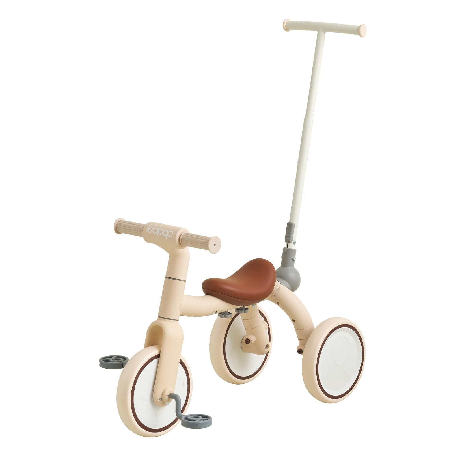 4-in-1 Toddler Tricycle with Adjustable Push Handle for 1-4 Year Old,Birthday Gift and Toy for Boys and Girls Removable Pedals B