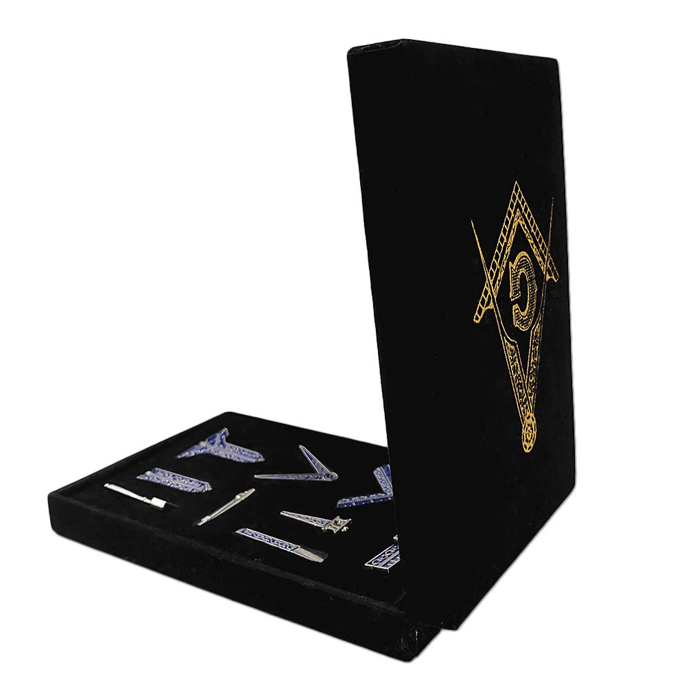 Masonic Working Tool Set Miniature In Velvet Box